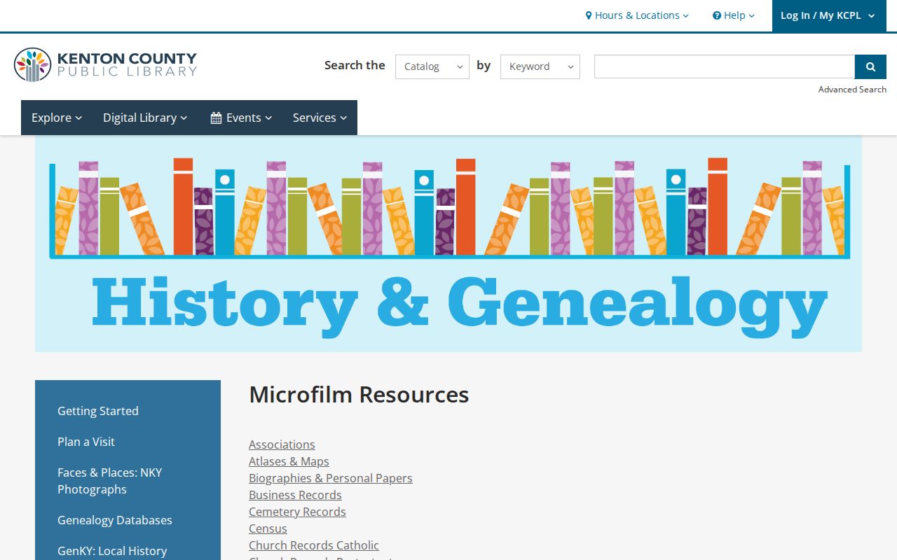 Covington previous residents library microfilm resources