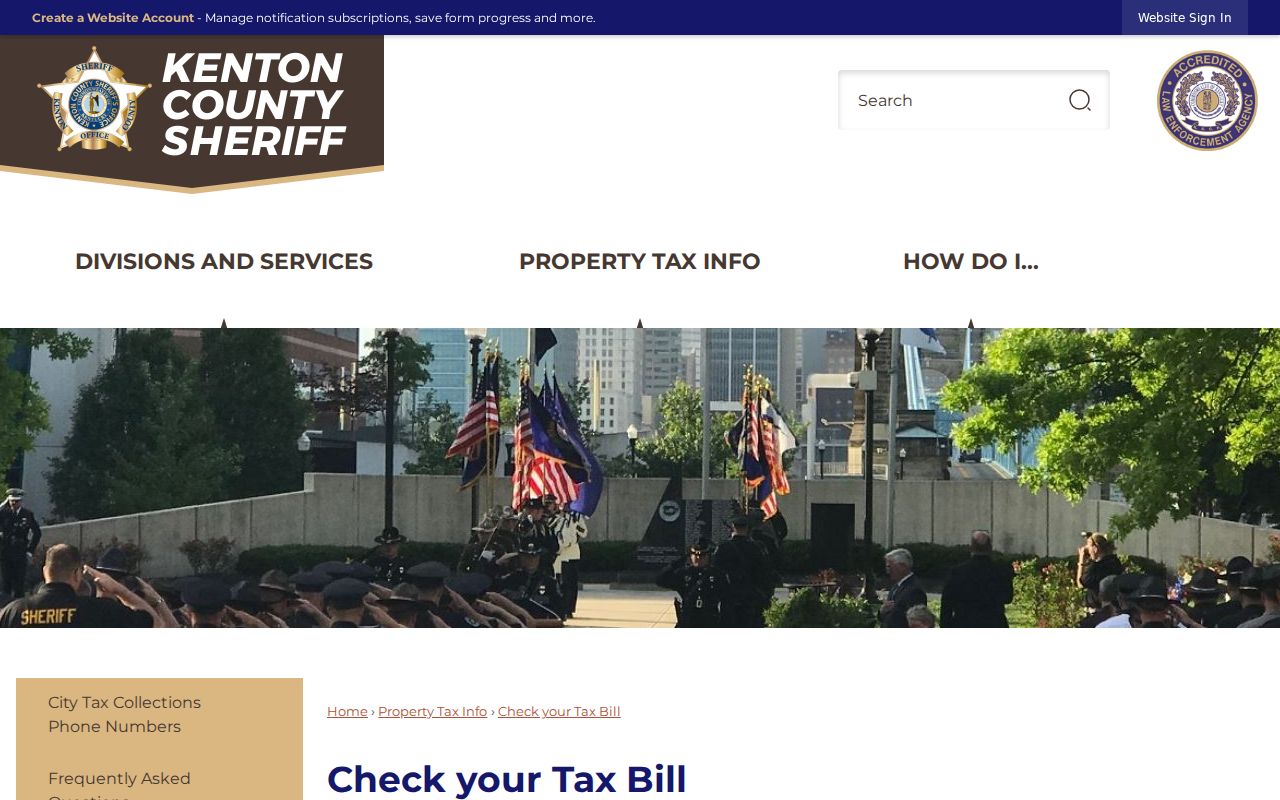 Covington street directory Kenton County tax bill search